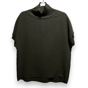 Vince Women Mock Neck Black Top